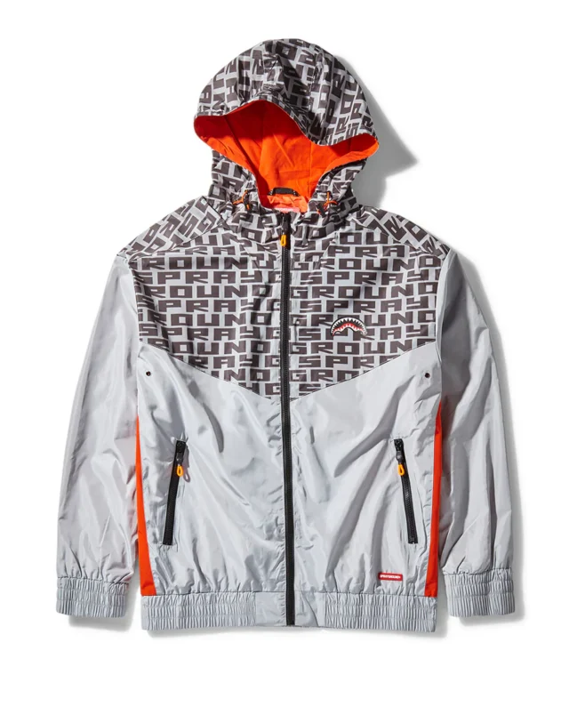 Sprayground Sg Print Block Zip Front Hoodie W/ Pop Contrast Silver SG8634SV