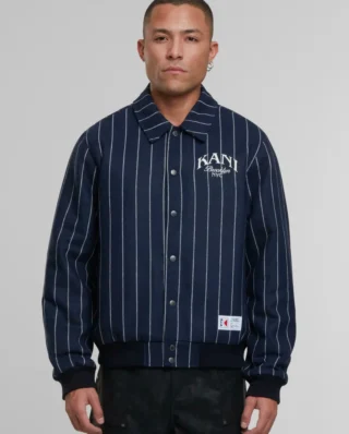 KARL KANI PINSTRIPES WOOL JACKET BLUE KM253-045-1