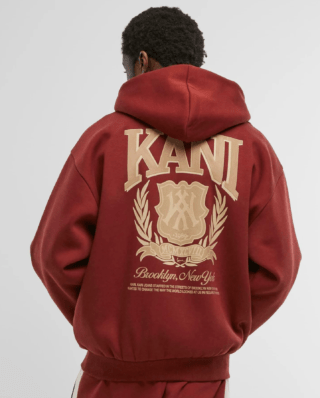 Karl Kani Script Emblem Zip Hoodie Red KM254-010-1 - KARL KANI
