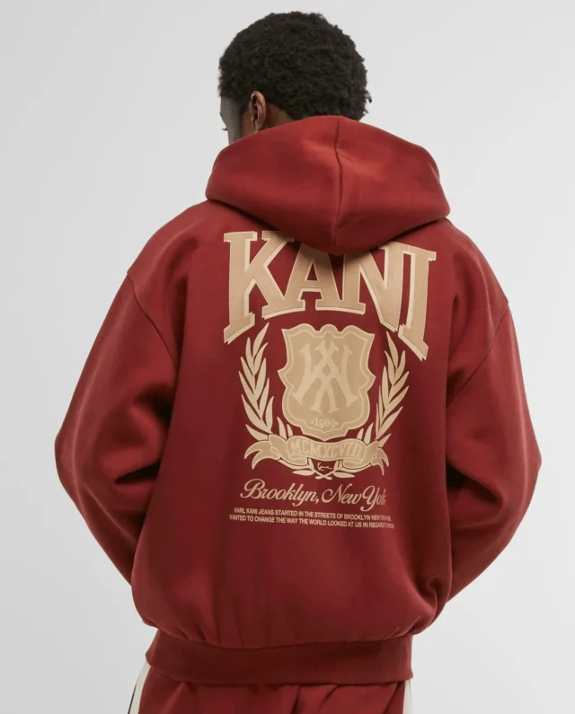 Karl Kani Script Emblem Zip Hoodie Red KM254-010-1 - KARL KANI