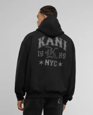 KARL KANI WESTERN OS ZIP HOODIE BLACK KM253-036-2 - KARL KANI