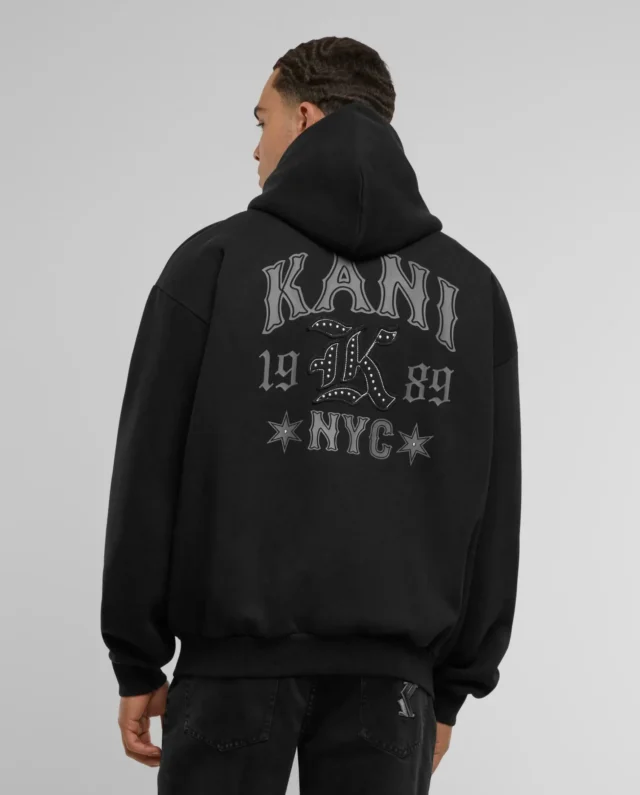 KARL KANI WESTERN OS ZIP HOODIE BLACK KM253-036-2 - KARL KANI