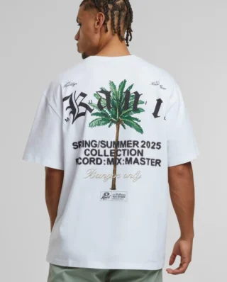 KARL KANI PALM PRINT T-SHIRT WHITE KM252-002-1 - KARL KANI
