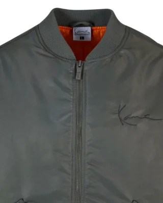 Karl Kani Small Signature Distressed Bomber Jacket Anthracite KM243-042-2 - KARL KANI