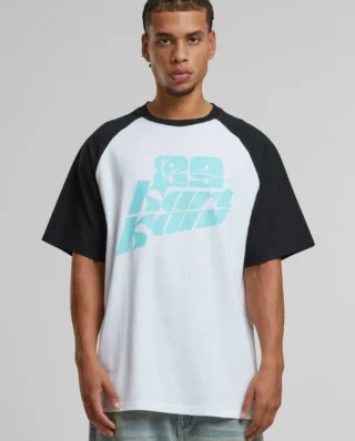 KARL KANI SIGNATURE COLORBLOCK RAGLAN T-SHIRT WHITE KM252-031-2