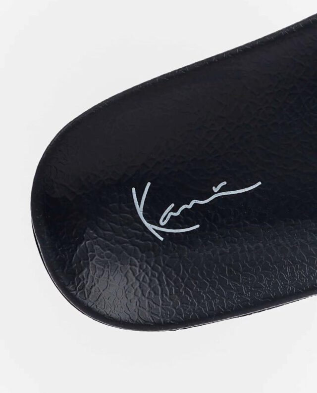 KARL KANI SIGNATURE ZEBRA AOP POOL SLIDES BLACK / WHITE - KARL KANI