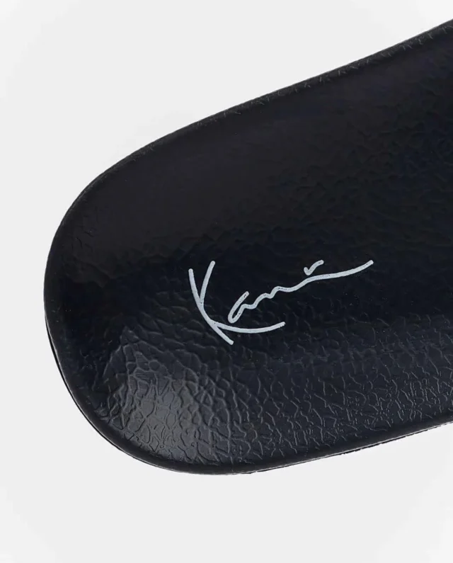 KARL KANI SIGNATURE ZEBRA AOP POOL SLIDES BLACK / WHITE - KARL KANI