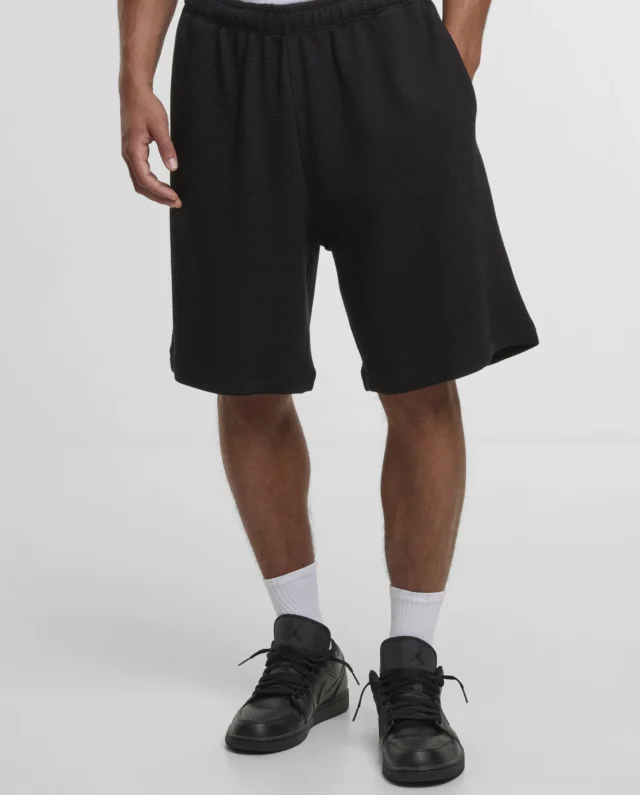 KARL KANI SIGNATURE WAFFLE SHORTS BLACK KM261-020-1 - KARL KANI