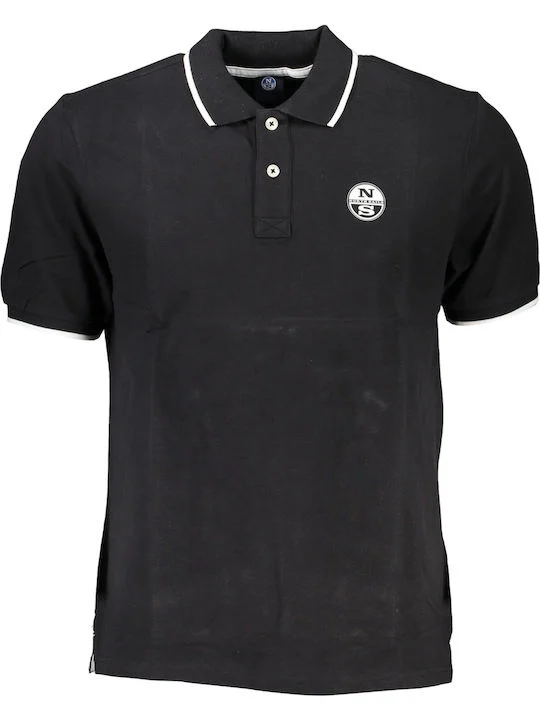 NORTH SAILS BLACK SHORT SLEEVED POLO SHIRT BLACK 902830000_NE0999 - North Sails