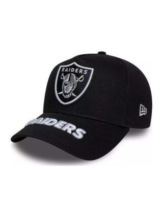 NEW ERA LAS VEGAS RAIDERS MLB VISOR HIT BLACK 9FORTY E-FRAME ADJUSTABLE CAP 60691073
