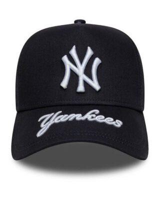 New Era New York Yankees MLB Visor Hit Navy 9FORTY E-Frame Adjustable Cap 60691075 - NEW ERA