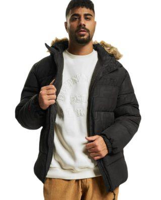 FUBU CORPORATE AOP PUFFER JACKET BLACK FM224-039-2