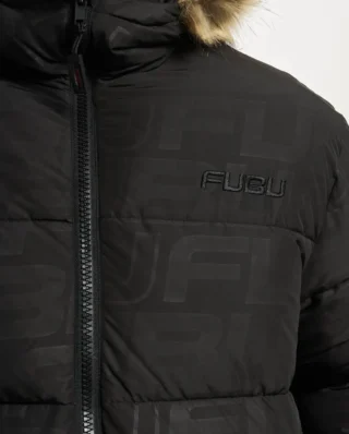 FUBU CORPORATE AOP PUFFER JACKET BLACK FM224-039-2 - FUBU