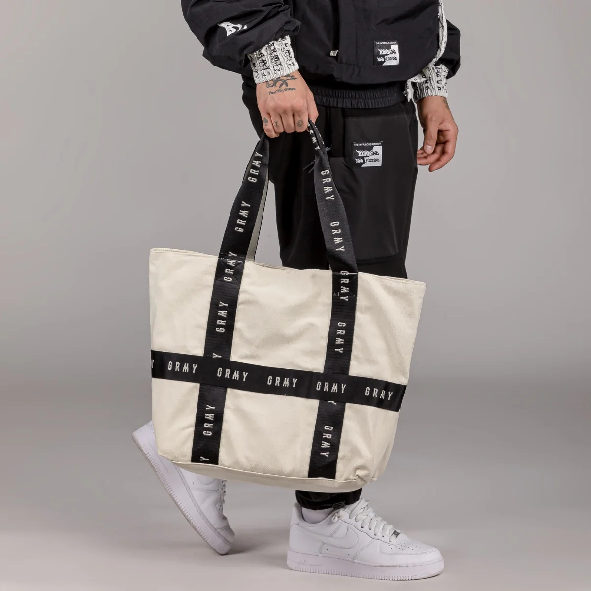Grimey Snow Fox Canvas Tote Bag GCTB138 - Image 2