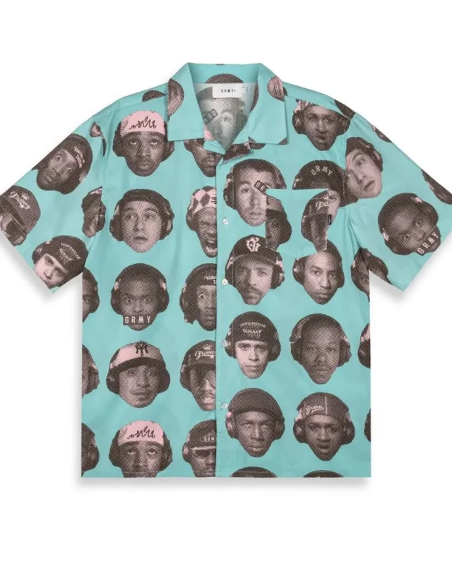 Grimey The Midnite Button Up Shirt Light Blue GHS746-BLU