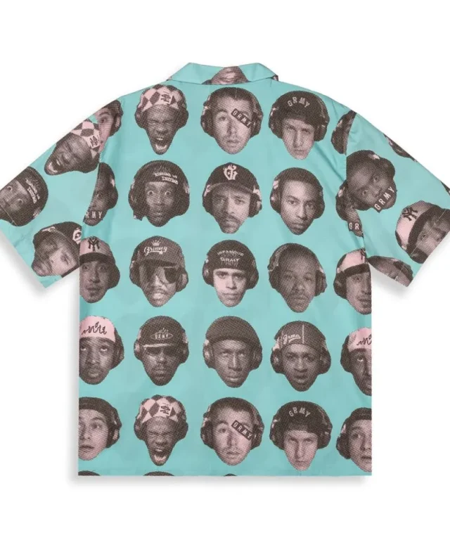 ghs746-blu_the_midnite_button_up_shirt_blue_02 Grimey The Midnite Button Up Shirt Light Blue GHS746-BLU - GRIMEY