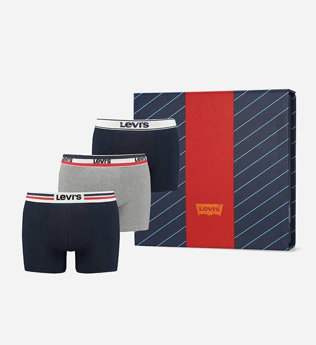 LEVI’S BOXERS GIFTBOX 3-PACK 37149-0757 NAVY /MID GREY MELANGE - LEVI'S