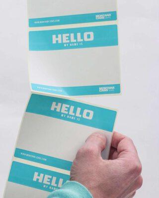 MONTANA HELLO MY NAME ROLL OF 500 STICKERS BLUE 12 x 9 CM663+*887 - Montana