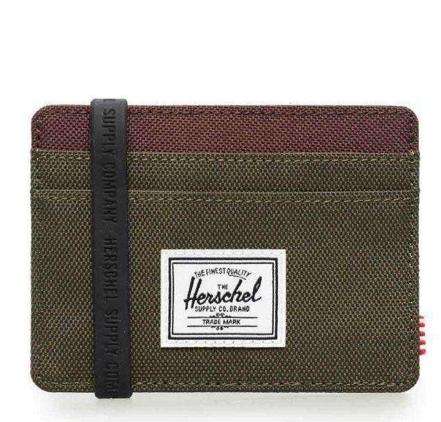HERSCHEL SUPPLY CHARLIE CARDHOLDER IVY GREEN/CHICORY COFFEE 30065-04488-OS 3.00"(H) x 4.00"(W), 0.0L