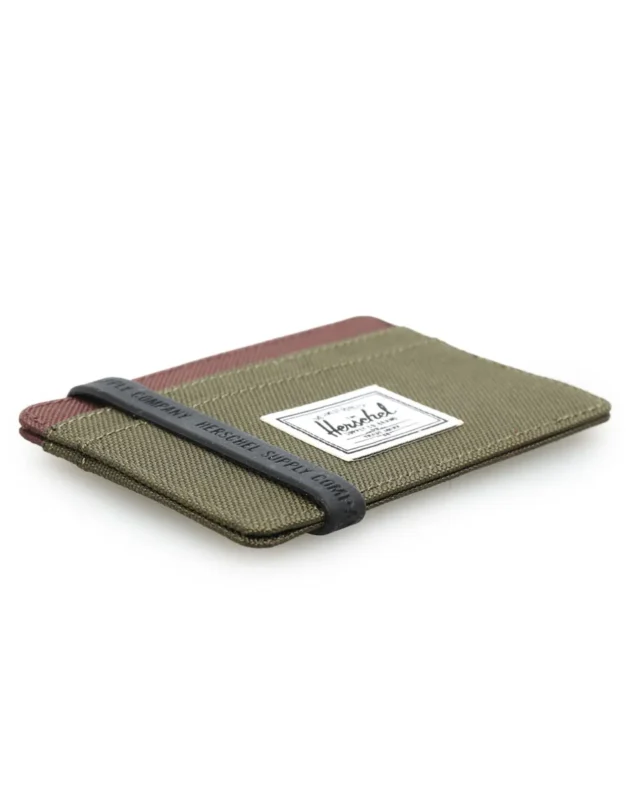 HERSCHEL SUPPLY CHARLIE CARDHOLDER IVY GREEN/CHICORY COFFEE 30065-04488-OS 3.00″(H) x 4.00″(W), 0.0L - HERSCHEL