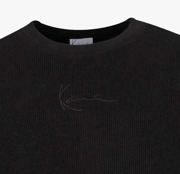 KARL KANI SIGNATURE WAFFLE T-SHIRT BLACK KM261-019-1 - KARL KANI