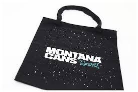 MONTANA TYPO LOGO STARS COTTON BAG BLACK - Image 4