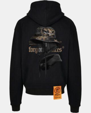 Forgotten Faces Ghost Ultra Heavy Cotton Box Oversized Hoodie Black FOF0081-00007 - FORGOTTEN FACES