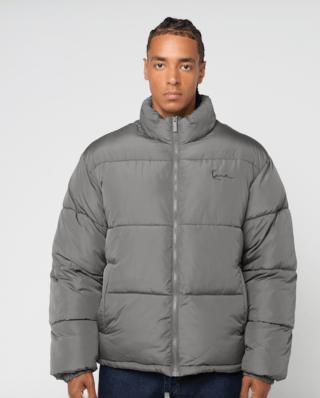 KARL KANI SMALL SIGNATURE EMBOSSED LOGO PUFFER GREY KM253-023-1