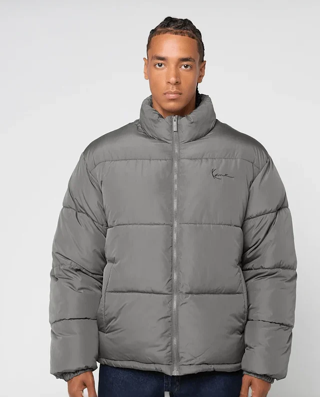 KARL KANI SMALL SIGNATURE EMBOSSED LOGO PUFFER GREY KM253-023-1