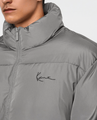 KARL KANI SMALL SIGNATURE EMBOSSED LOGO PUFFER GREY KM253-023-1 - KARL KANI