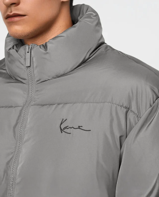 KARL KANI SMALL SIGNATURE EMBOSSED LOGO PUFFER GREY KM253-023-1 - KARL KANI