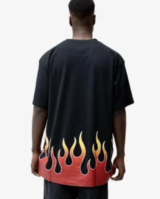 KARL KANI SMALL SIGNATURE FLAME TEE BLACK KM233-002-1 - KARL KANI