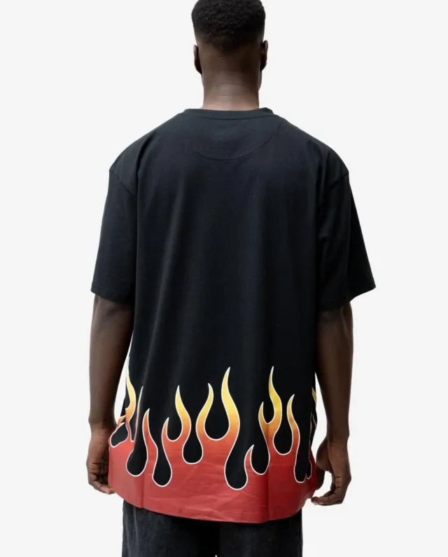 KARL KANI SMALL SIGNATURE FLAME TEE BLACK KM233-002-1 - KARL KANI