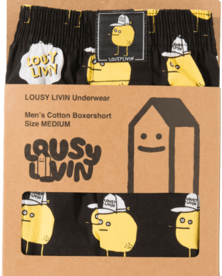 LOUSY LIVIN BOXERSHORT ZITRONE BLACK LUUWZIT - Lousy Livin