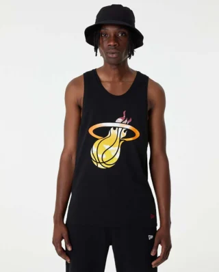 NEW ERA MIAMI HEAT NBA SKY PRINT TANK T-SHIRT BLACK 60357109