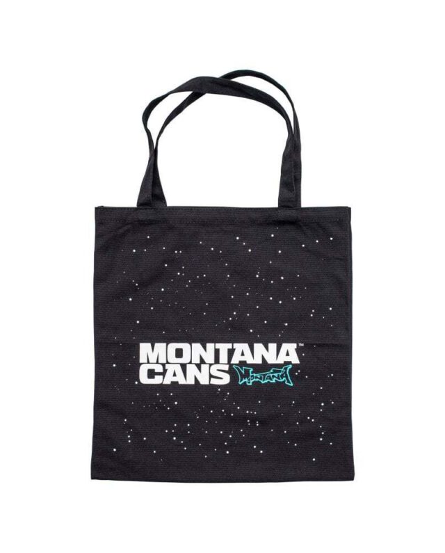 MONTANA TYPO LOGO STARS COTTON BAG BLACK