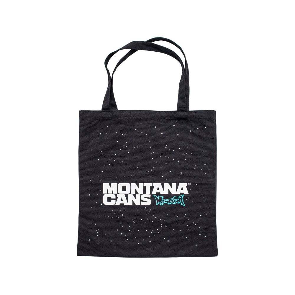 MONTANA TYPO LOGO STARS COTTON BAG BLACK