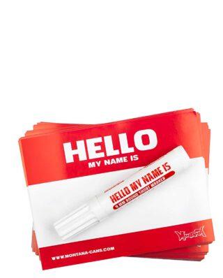 MONTANA “Hello My Name Is” Stickers Red
