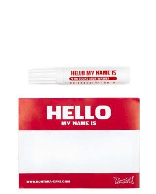 MONTANA “Hello My Name Is” Stickers Red - Dope Cans