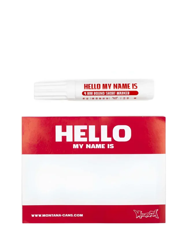 MONTANA “Hello My Name Is” Stickers Red - Dope Cans