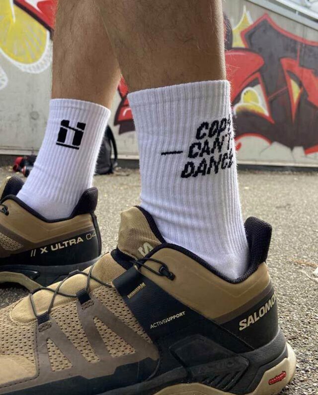 Mr Serious Cops Can’t Dance Socks – White SIze EU 43-46 - Mr. Serious