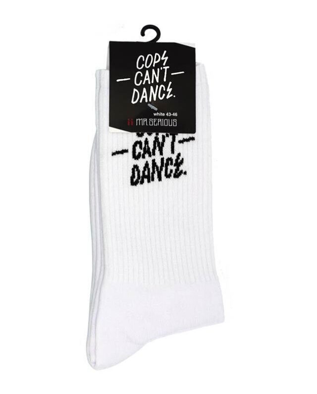 Mr Serious Cops Can't Dance Socks - White SIze EU 43-46