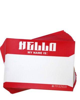 Mr. Serious Hello my name is Sticker – 50 pack 11.5 x 8.5 x 1.5 cm - Mr. Serious