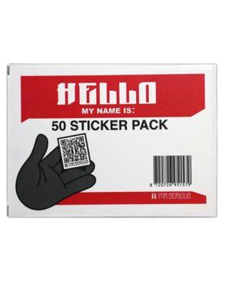 Mr. Serious Hello my name is Sticker - 50 pack 11.5 x 8.5 x 1.5 cm