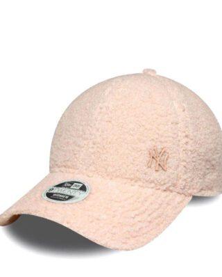 New Era New York Yankees Womens MLB Borg 9FORTY Adjustable Cap Pastel Pink 60691314 - NEW ERA