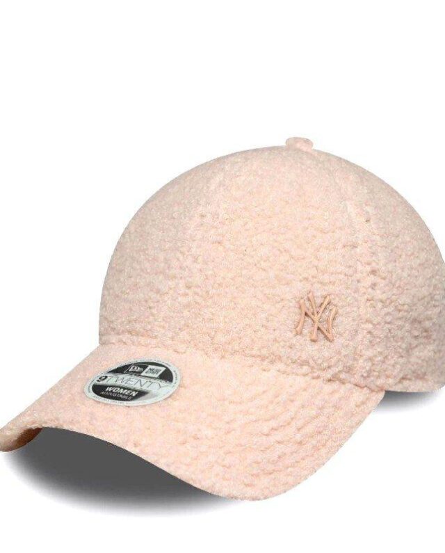 New Era New York Yankees Womens MLB Borg 9FORTY Adjustable Cap Pastel Pink 60691314 - NEW ERA