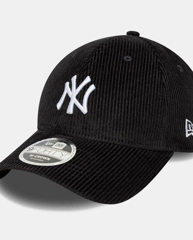 NEW ERA New York Yankees MLB Cord Black 9FORTY M-Crown Adjustable Cap 60691062 - NEW ERA