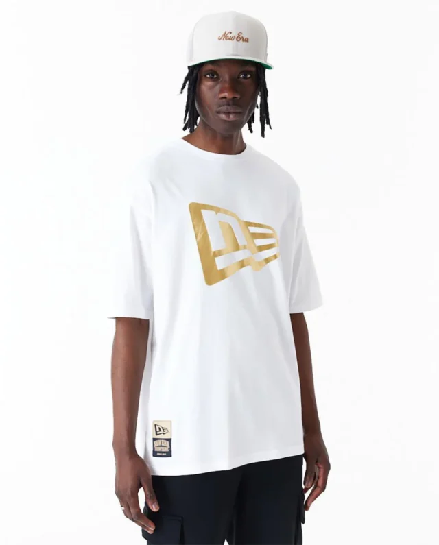 New Era Flag Black Oversized T-Shirt White 60435391