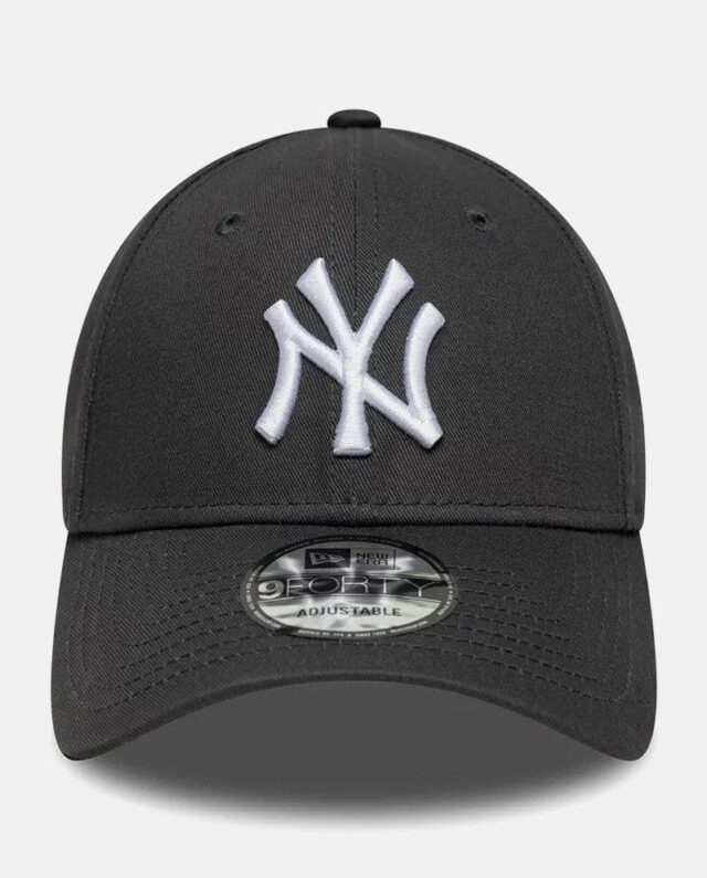 New Era New York Yankees MLB League Essential Charcoal 9FORTY Cap 60771707 - NEW ERA