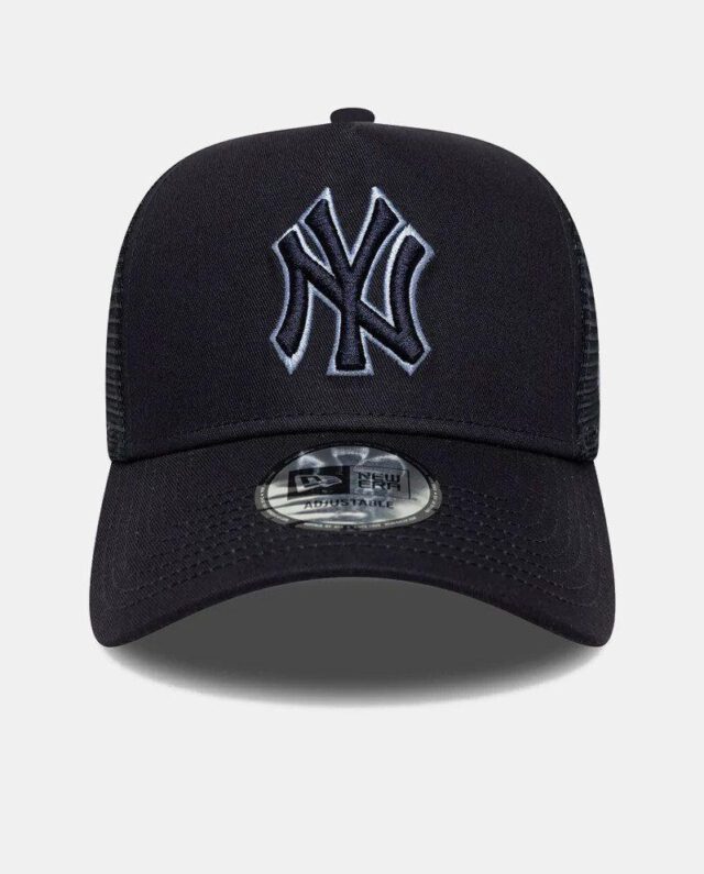 New Era New York Yankees Outline 9FORTY E-Frame Trucker Adjustable Cap 60771717 - NEW ERA